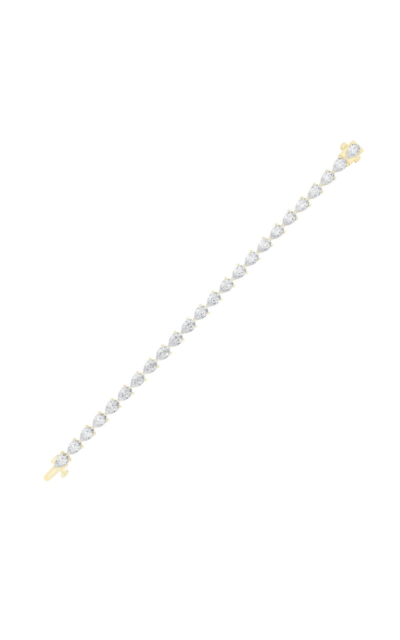 8.5Cttw Pear Shaped Lab Grown Diamond (F/VS) Fancy Line Bracelet in 14K Gold