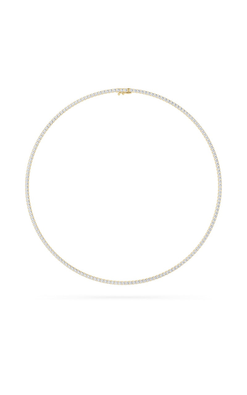 10Cttw Round Shaped Lab Grown Diamond (F/VS) Tennis Necklace in 14K White Gold