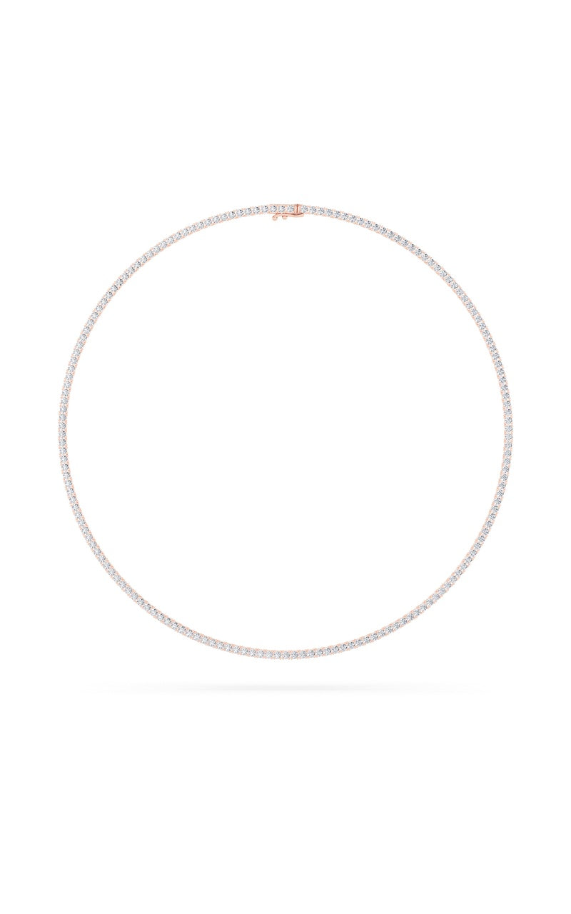 10Cttw Round Shaped Lab Grown Diamond (F/VS) Tennis Necklace in 14K White Gold