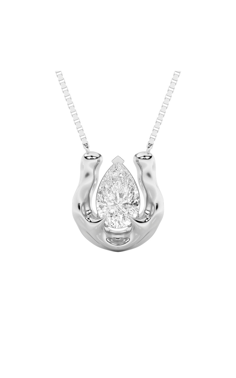 1Cttw Pear Shaped Lab Grown Diamond (F/VS)  Necklace in 14K Gold