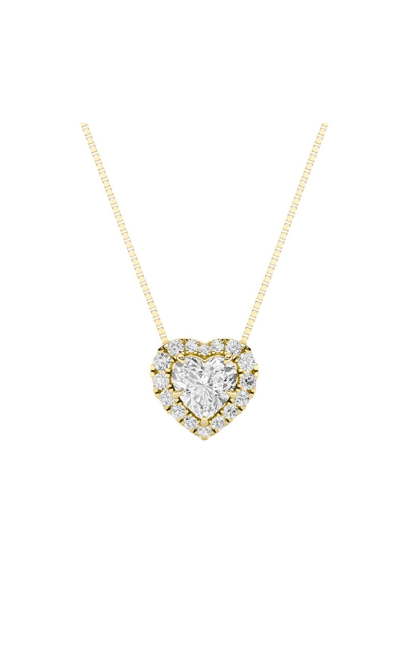 1.25Cttw Heart Shaped Lab Grown Diamond (F/VS) Heart Shaped Pendant in 14K Gold