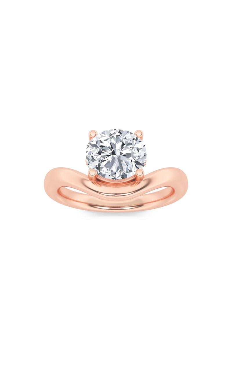 2Cttw Round Shaped Lab Grown Diamond (F/VS) Accented Solitaire Fancy Engagement Ring in 14K Gold