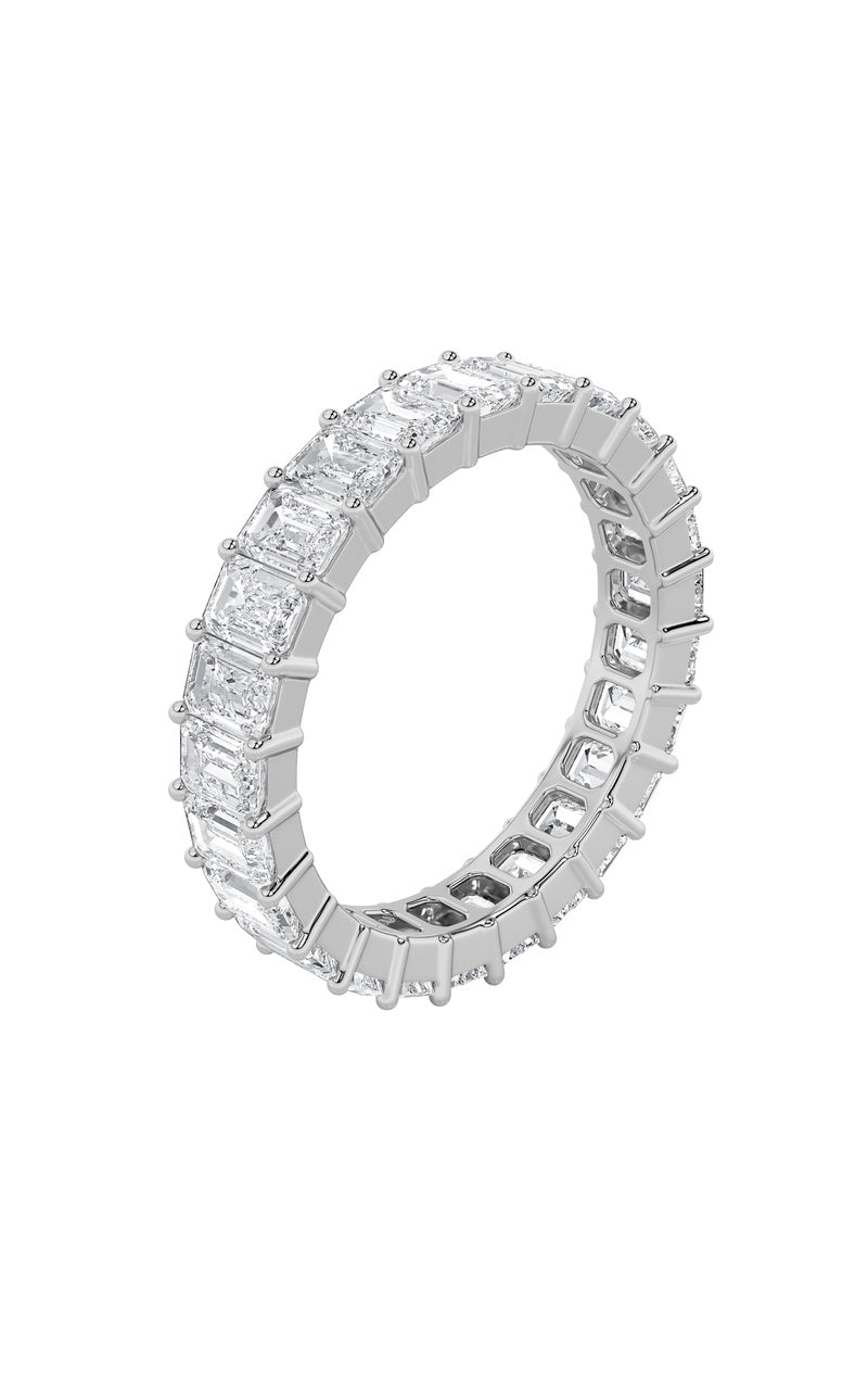 2.6Cttw Emerald Shaped Lab Grown Diamond Split Prong Eternity Ring in 14K Gold (F/VS)