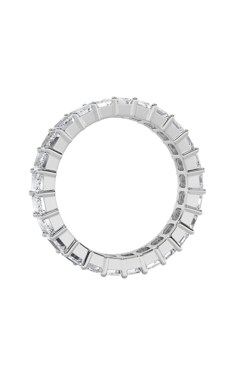 2.6Cttw Emerald Shaped Lab Grown Diamond Split Prong Eternity Ring in 14K Gold (F/VS)