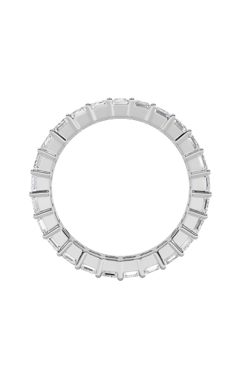 2.8Cttw Emerald Shaped Lab Grown Diamond Split Prong Eternity Ring in 14K Gold (F/VS)