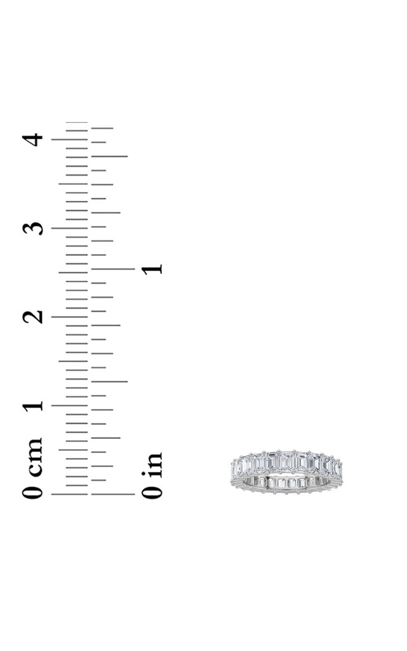 2.8Cttw Emerald Shaped Lab Grown Diamond Split Prong Eternity Ring in 14K Gold (F/VS)