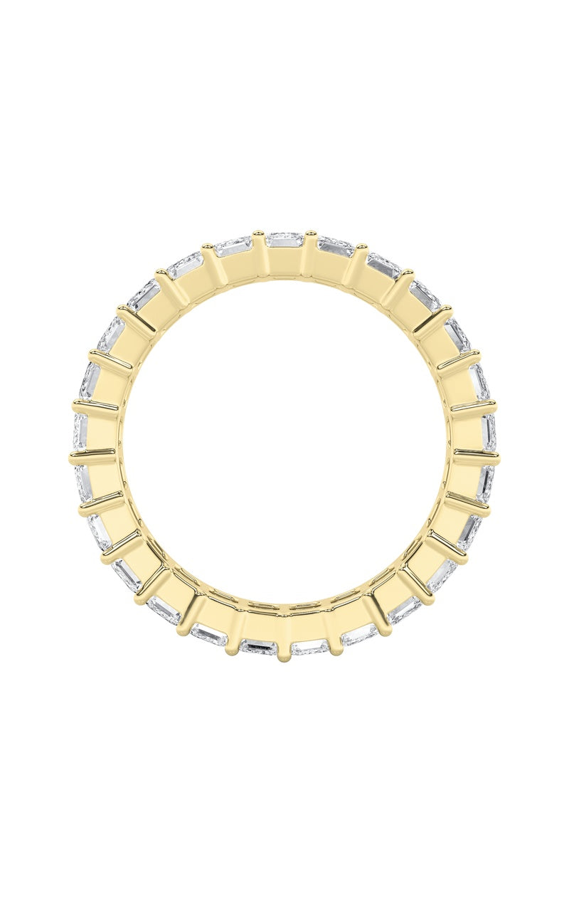 2.8Cttw Emerald Shaped Lab Grown Diamond Split Prong Eternity Ring in 14K Gold (F/VS)