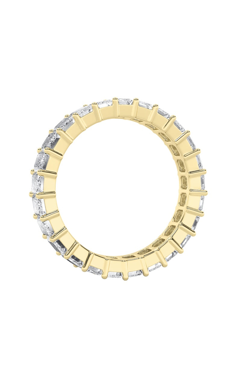 2.8Cttw Emerald Shaped Lab Grown Diamond Split Prong Eternity Ring in 14K Gold (F/VS)