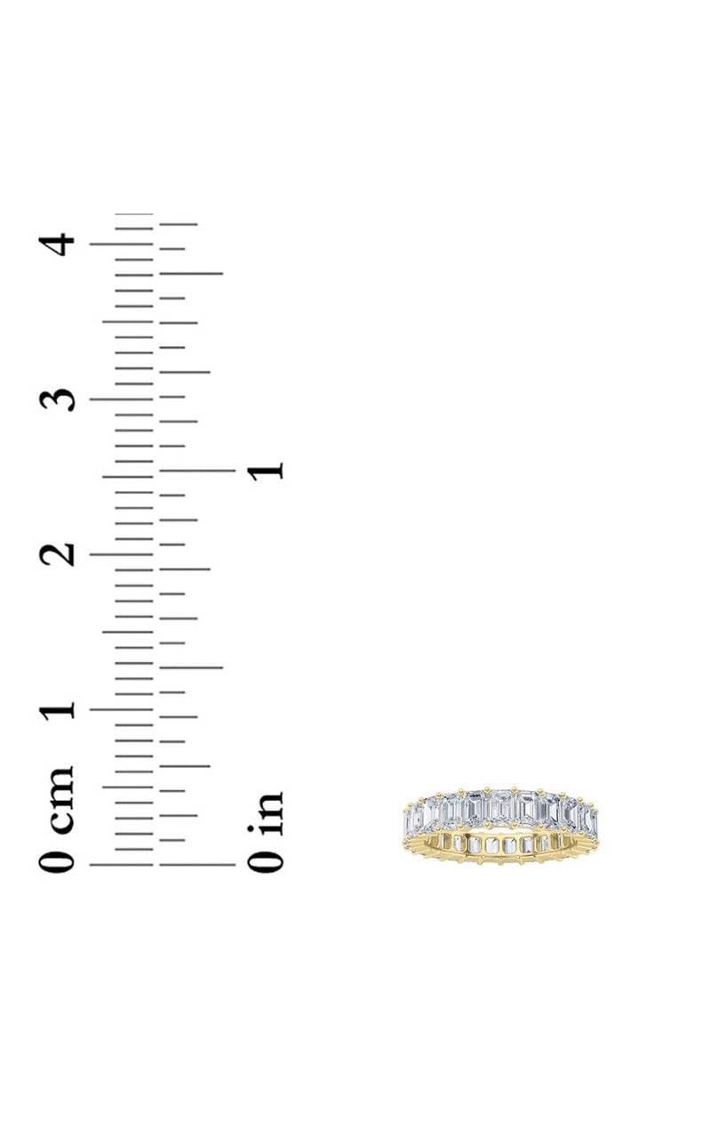 2.8Cttw Emerald Shaped Lab Grown Diamond Split Prong Eternity Ring in 14K Gold (F/VS)