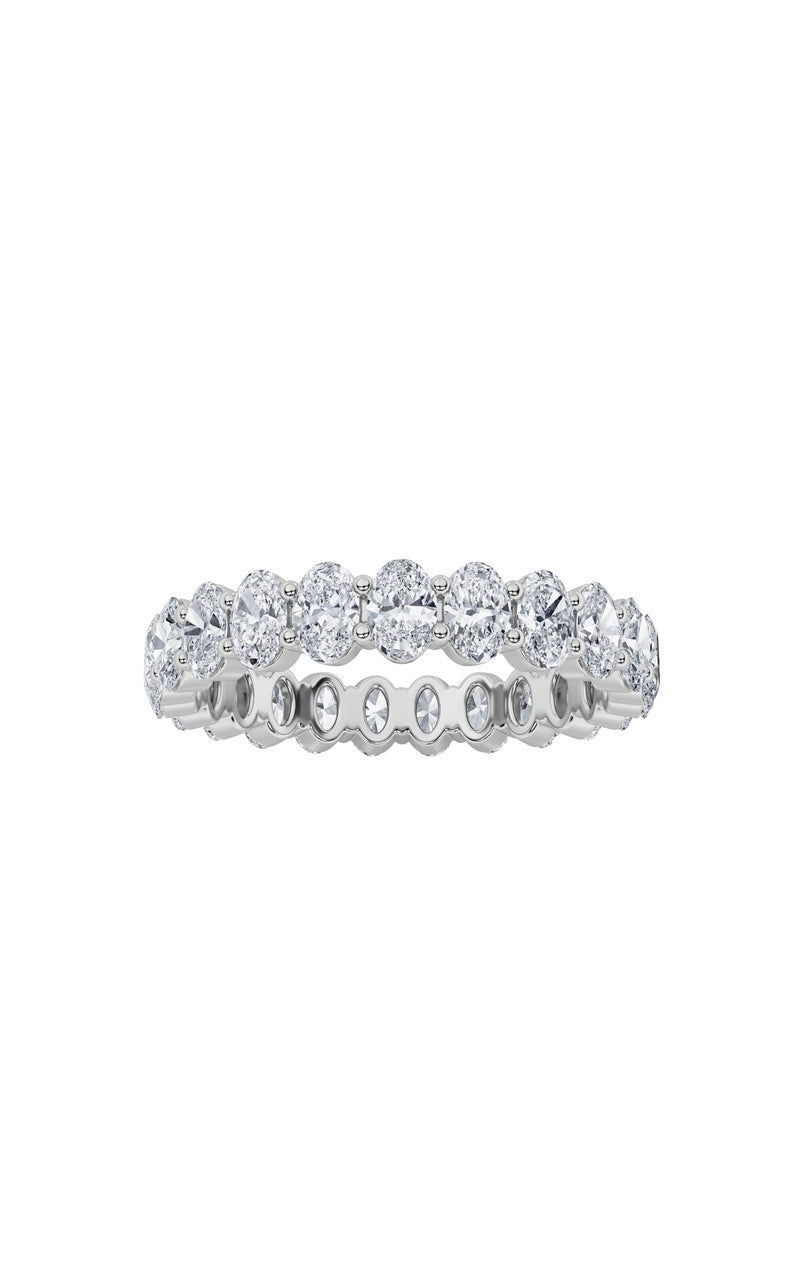 2.85Cttw Oval Shaped Lab Grown Diamond Split Prong Eternity Ring in 14K Gold (F/VS)
