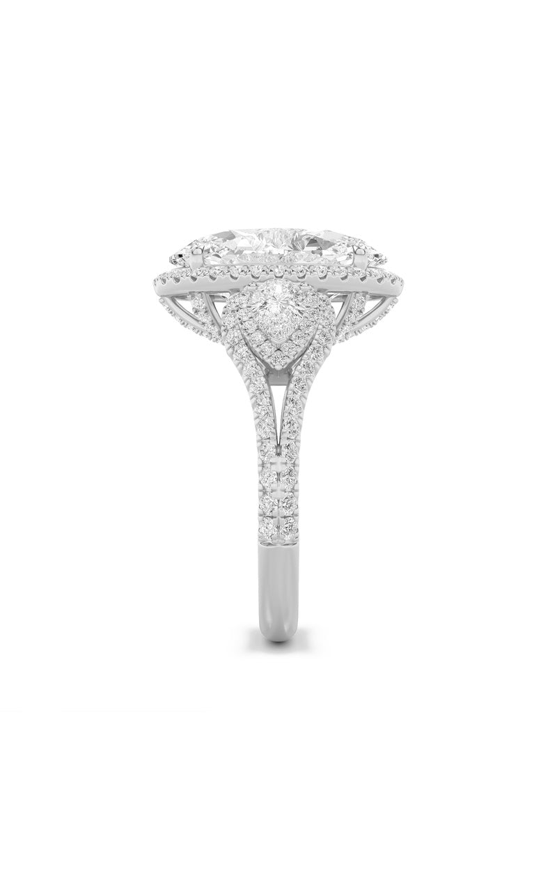 6.25Cttw Oval Shaped Lab Grown Diamond (F/VS) Bold Accented Statement Engagement Ring in 14K Gold