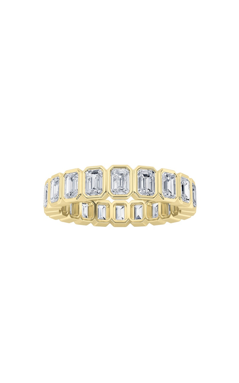 3.25Cttw Emerald Shaped Lab Grown Diamond (F/VS) Eternity Band Ring in 14K Gold