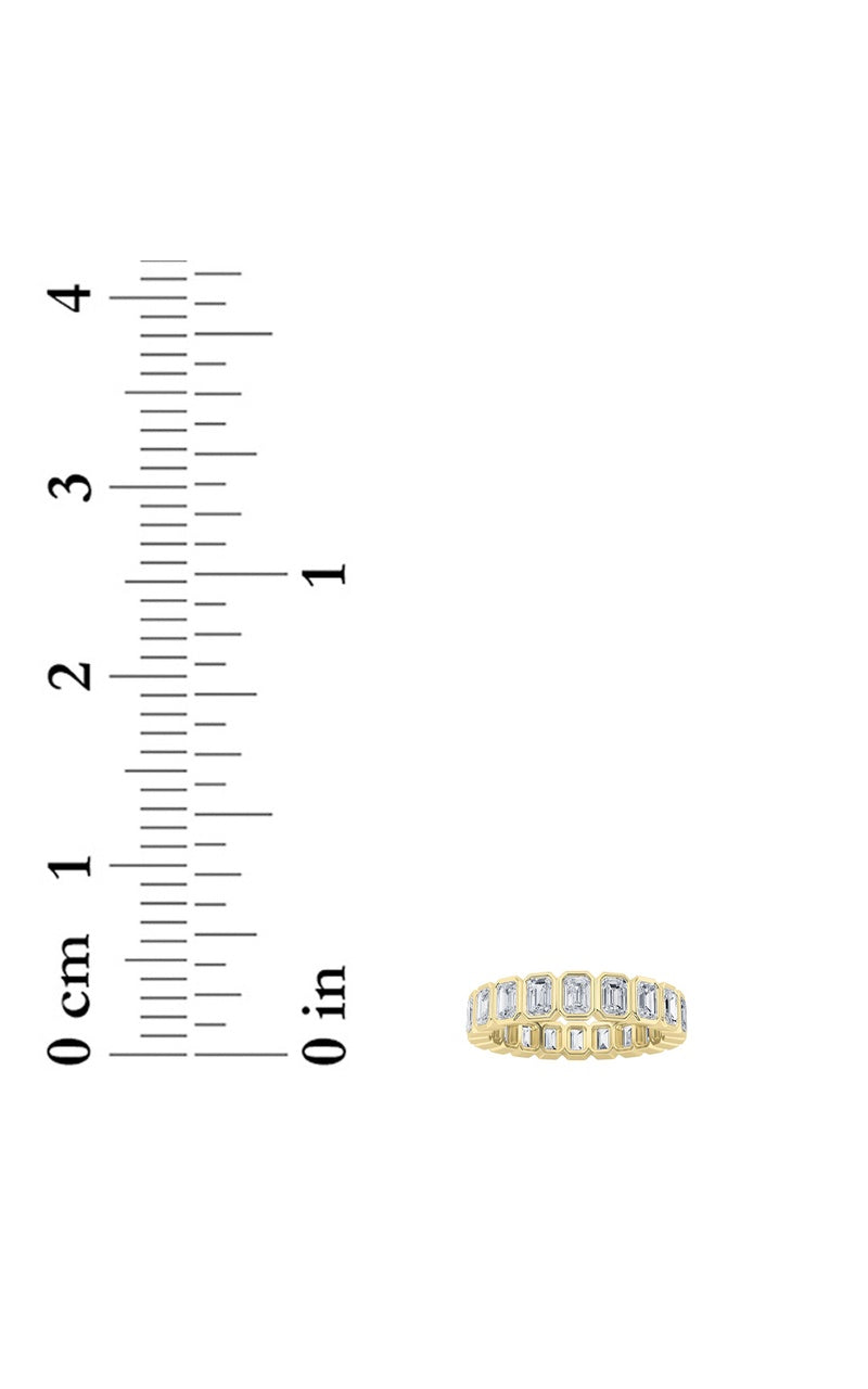 3.25Cttw Emerald Shaped Lab Grown Diamond (F/VS) Eternity Band Ring in 14K Gold