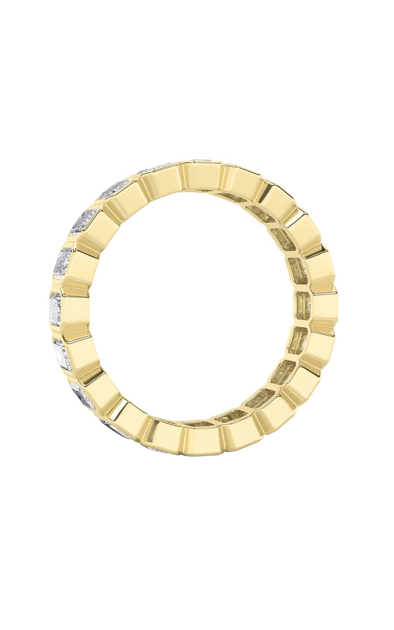 3.25Cttw Emerald Shaped Lab Grown Diamond (F/VS) Eternity Band Ring in 14K Gold